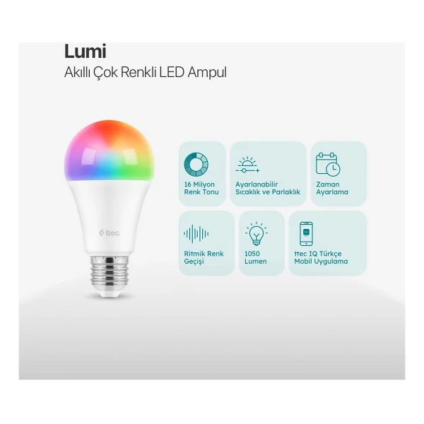 Ttec 2aa01 Lumi Akıllı Wi-Fi LED Ampul - Görsel 2