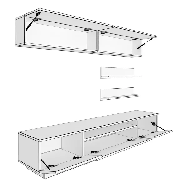 Decoraktiv Trendstyle 5s Mdf TV Ünitesi TV Sehpası - Pera - Beyaz - Görsel 2