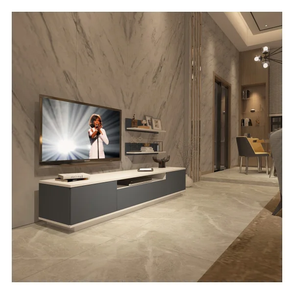 Decoraktiv Trendstyle 4s Mdf TV Ünitesi TV Sehpası - Pera - Beyaz - Görsel 9