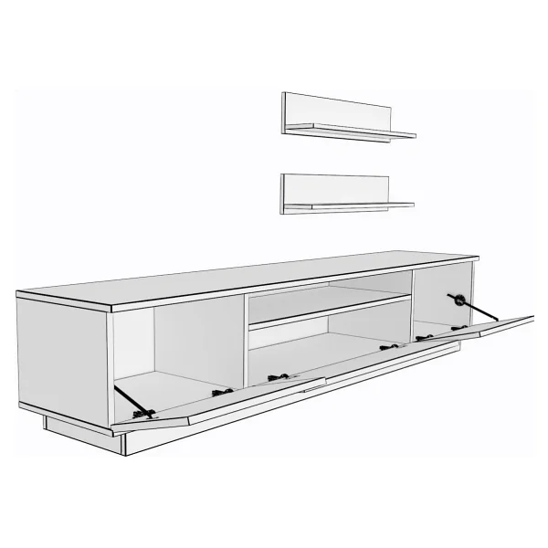 Decoraktiv Trendstyle 4s Mdf TV Ünitesi TV Sehpası - Pera - Beyaz - Görsel 2