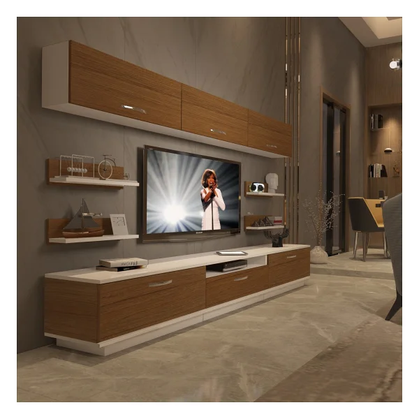 Decoraktiv Trendstyle 8y Slm TV Ünitesi TV Sehpası Naturel Ceviz - Görsel 4