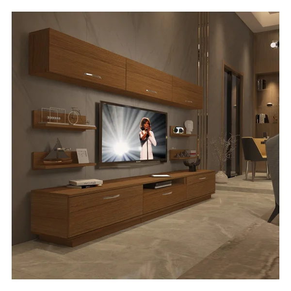 Decoraktiv Trendstyle 8y Slm TV Ünitesi TV Sehpası Naturel Ceviz - Görsel 5