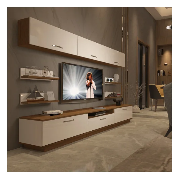 Decoraktiv Trendstyle 8y Slm TV Ünitesi TV Sehpası Naturel Ceviz - Görsel 6