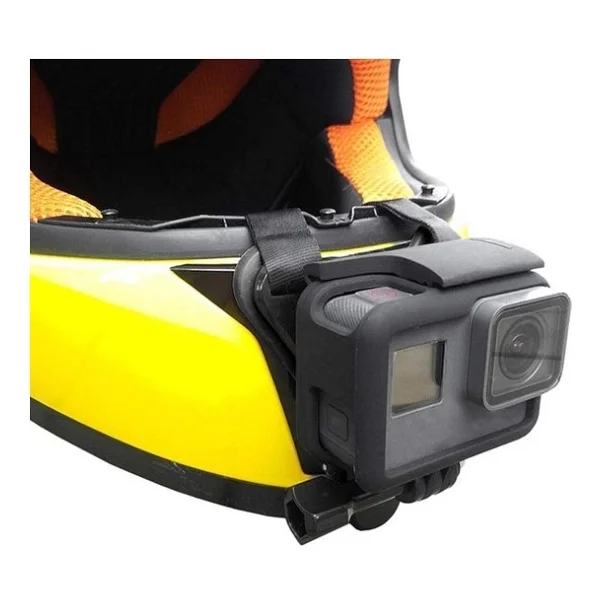 Gplus Gp523 Gopro 12 Eken H9r Sjcam Sj4000 Aksiyon Kameralarla Uyumlu Kask Bağlantı Aparatı Kask Çene Tutucu Turuncu - Görsel 3