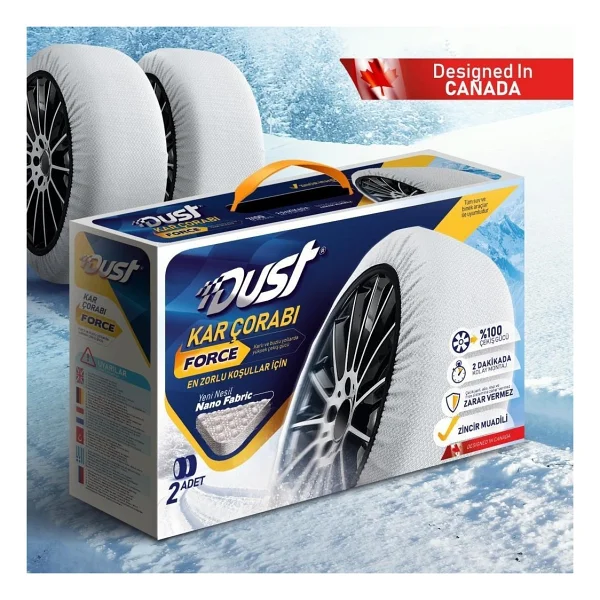 Dust Araç Lastiği Kar Çorabı Yüksek Kalite Kırmızı - XS - Görsel 4