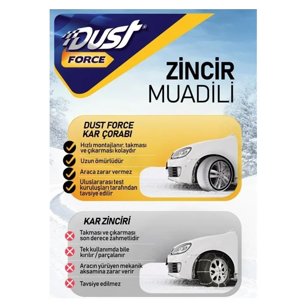 Dust Araç Lastiği Kar Çorabı Yüksek Kalite Kırmızı - XS - Görsel 5