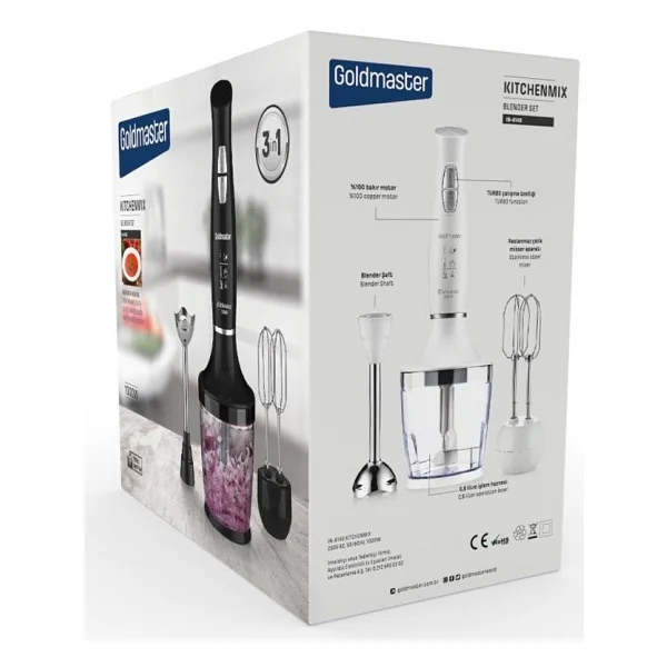 Goldmaster Kitchenmix In-6140 1000 W 3in1 Blender Set Beyaz - Görsel 5