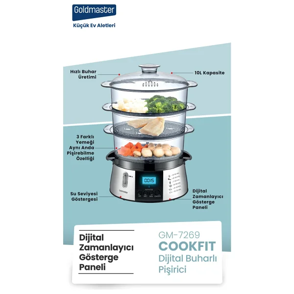 Goldmaster Gm-7269 Cookfit Buharlı Pişirici - Görsel 4