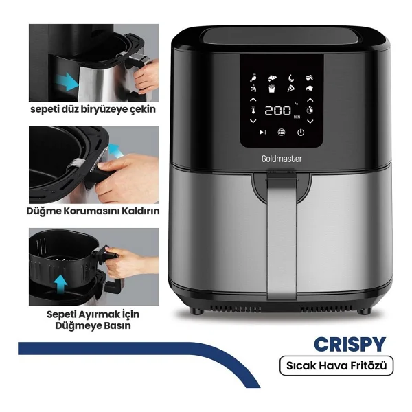 Goldmaster Crispy Gm7459 7 Lt Yağsız Fritöz - Görsel 3