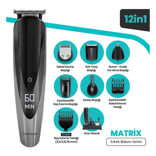 Goldmaster Gm-8101 Matrix 12'si 1 Arada Erkek Bakım Seti - Görsel 5