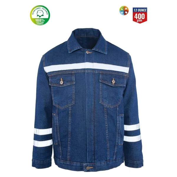 Myform Iş Takımı Likralı Kot Pantalon Ve Kot Iş Montu Myform 3109-2150 - Görsel 2