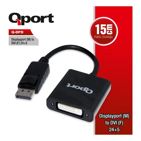 Qport Q-DPD DisplayPort to DVI Dönüştürücü - Görsel 7