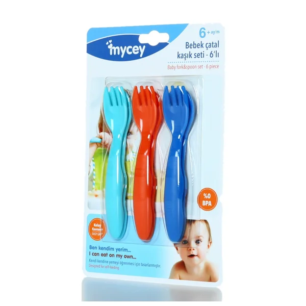 Mycey 6'lı Bebek Çatal Kaşık Seti - Görsel 2