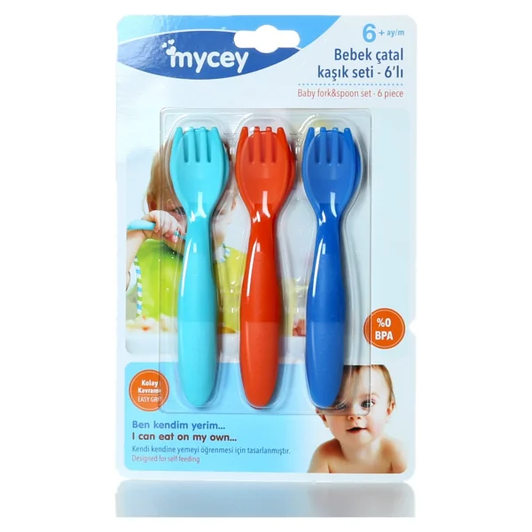 Mycey 6'lı Bebek Çatal Kaşık Seti - Görsel 3
