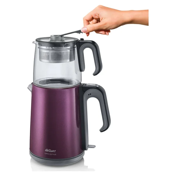 Arzum Ar3031 Çaycı Heptaze 1650 W Cam Demlikli Çay Makinesi - Görsel 4