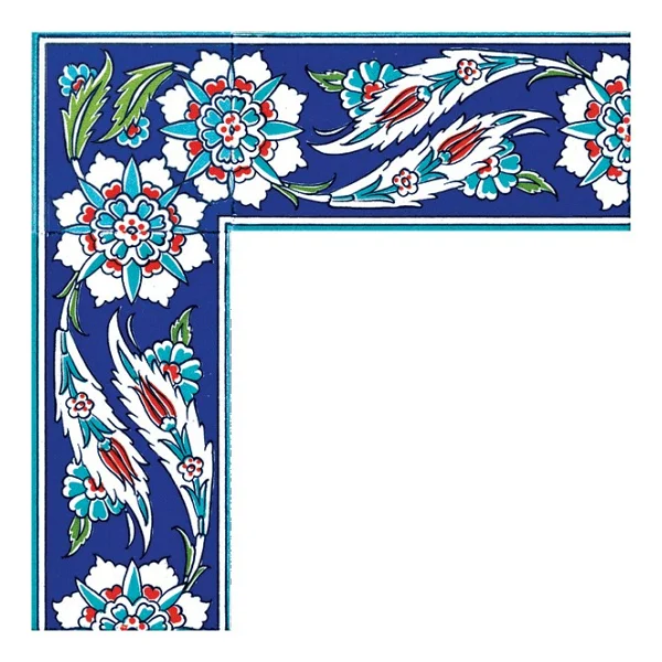 Armada Çini 10x20 Cm Ks 18 Osmanlı Yaprak Desenli Çini Bordür - Görsel 2
