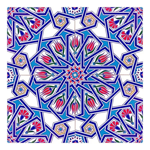 Armada Çini 20x20 Cm Ac 17 Geometrik Desenli Çini Seramik Karo - Görsel 5