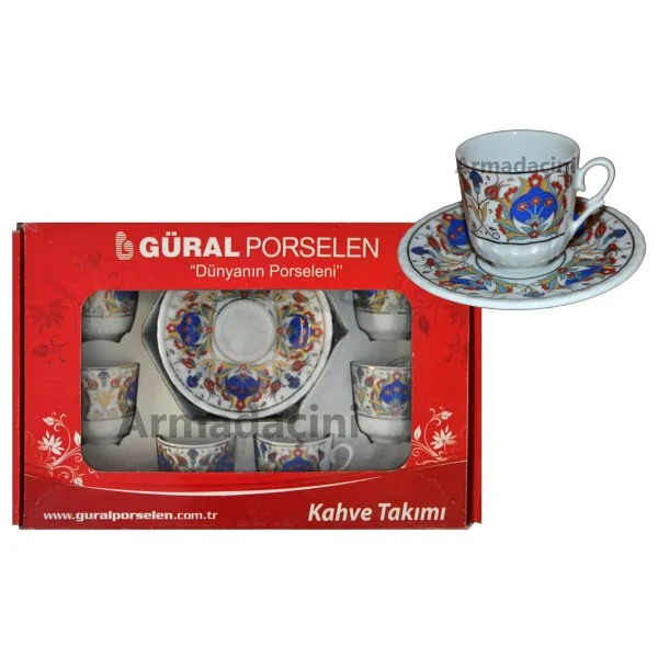 Armada Cini Ar 641 Karanfil Altın Yaldızlı Porselen 6 Lı Fincan Takımı - Görsel 2