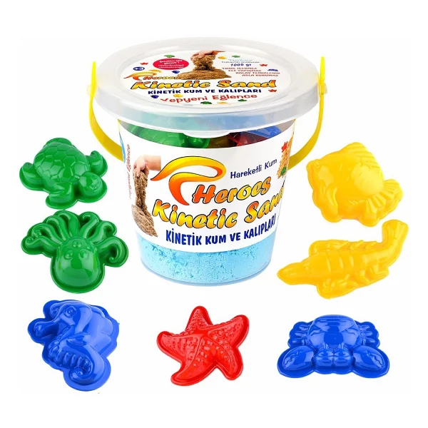 Heroes Kinetik Kum Kovalı Set Naturel Renk 1 Kg + 6 Parça Oyun Kalıbı - Görsel 6