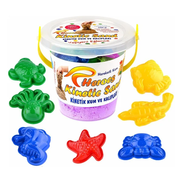 Heroes Kinetik Kum Kovalı Set Naturel Renk 1 Kg + 6 Parça Oyun Kalıbı - Görsel 7
