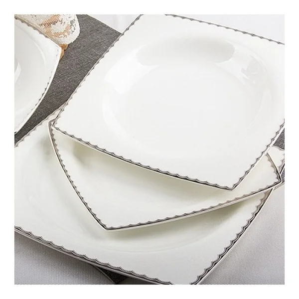 Aryıldız Bone Square 31008 Kare 60 Parça 12 Kişilik Yemek Takımı - Görsel 2