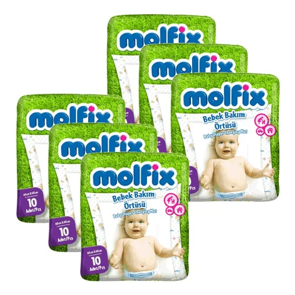 Molfix 10'lu 6 Paket Bebek Bakım Örtüsü - Görsel 2