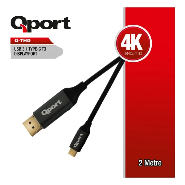 Qport Q-Thd Type-C To Displayport Dönüştürücü - Görsel 2