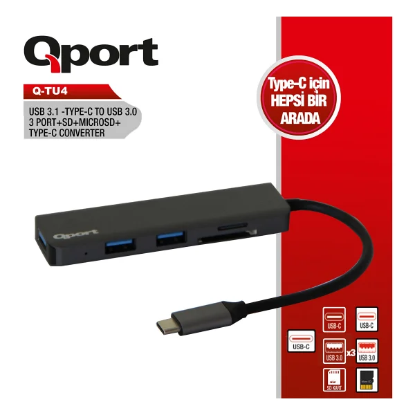 Qport Q-Tu4 Type-C Dönüştürücü - Görsel 3