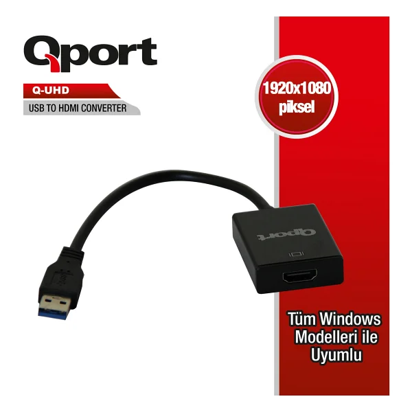 Qport Q-UHD USB 3.0 To Hdmı Dönüştürücü - Görsel 2