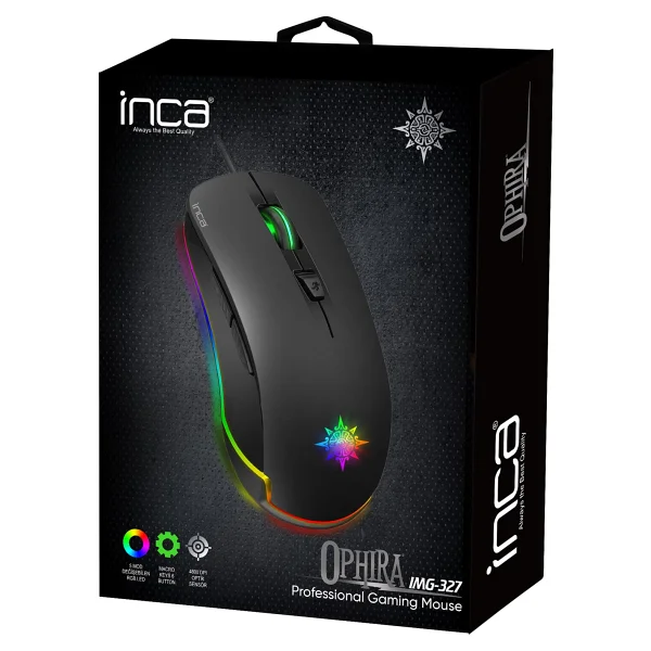 Inca Ophira Img-327 RGB Optik Kablolu Oyuncu Mouse - Görsel 4