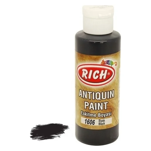 Rich Antiquin Eskitme Ahşap Boyası 130 Ml 1606 Siyah - Görsel 2