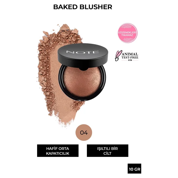 Note Baked Blusher Işıltılı 04 Deeply Bronze Allık - Görsel 6