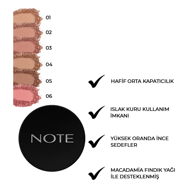 Note Baked Blusher Işıltılı 04 Deeply Bronze Allık - Görsel 2