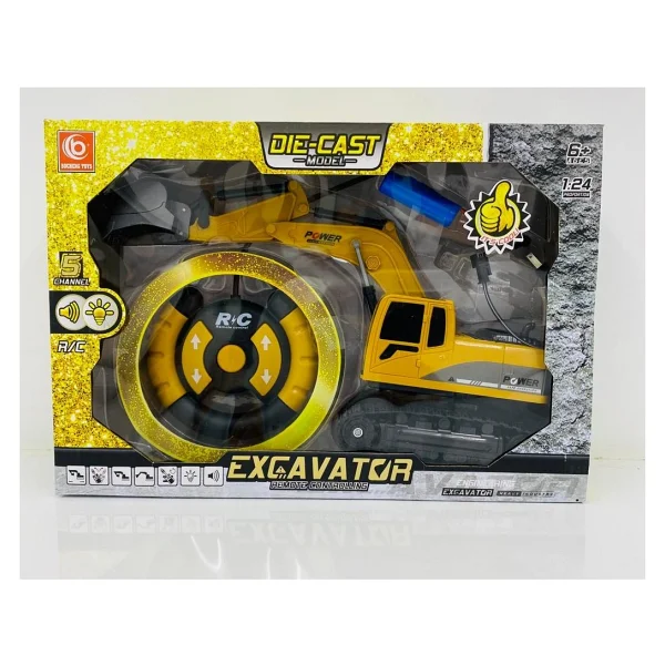 Kardelen Uzaktan Kumandalı Excavator Iş Makinası Pilli Oyuncak Dozer Şarjlı - Sarı - Görsel 3