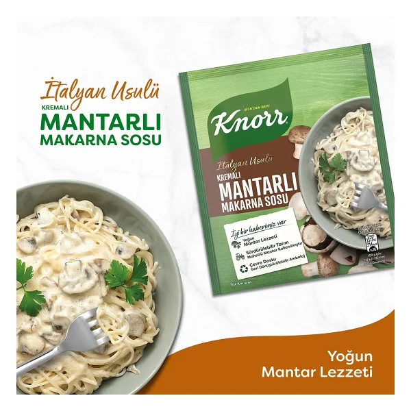 Knorr 52 Gr Kremalı Mantarlı Makarna Sosu - Görsel 3