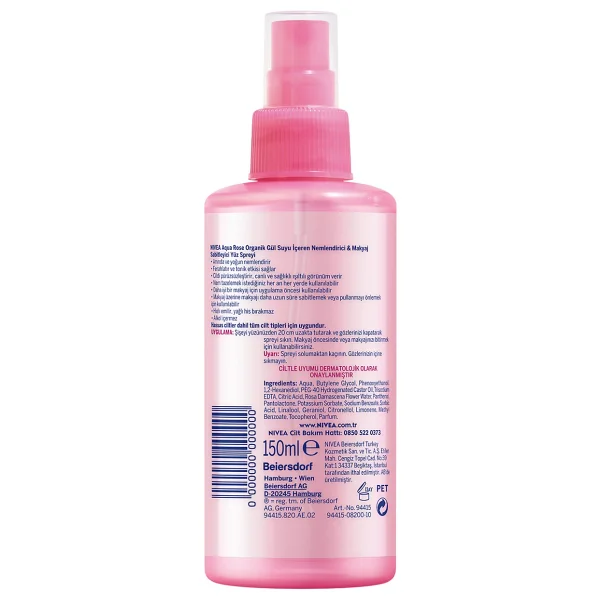 Nivea Aqua Rose Gül Suyu İçeren Nemlendirici Sprey 150 Ml - Görsel 4