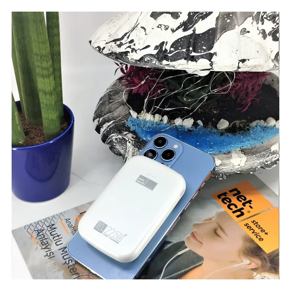 Nettech Nt-Pw15 Magsafe 22w USB+Pd 10000 mAh Wireless Powerbank - Görsel 3