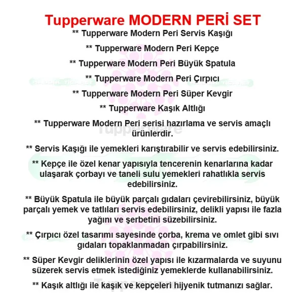 Tupperware Modern Peri 6'lı Servis Seti - Görsel 3