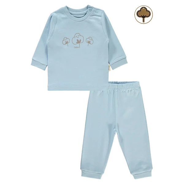 Civil Baby Bebek Organik Pijama Takımı 1-9 Ay Ekru - 1 - 3 Ay - Görsel 4