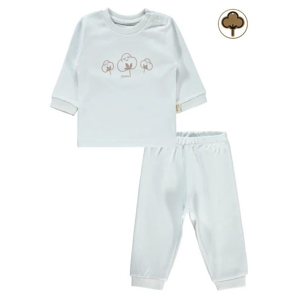 Civil Baby Bebek Organik Pijama Takımı 1-9 Ay Ekru - 1 - 3 Ay - Görsel 7