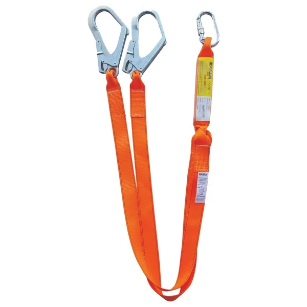 Karam Çift Kol Şok Emicili Lanyard Kolon Halatlı Karabinalı Büyük Kancalı - Ka 361 - Görsel 2