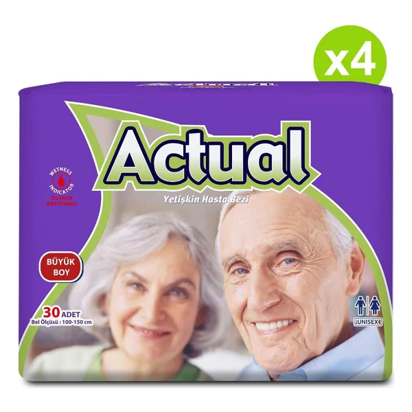 Actual Belbantlı Büyük Boy L 30'lu 4 Adet Hasta Bezi - Görsel 3