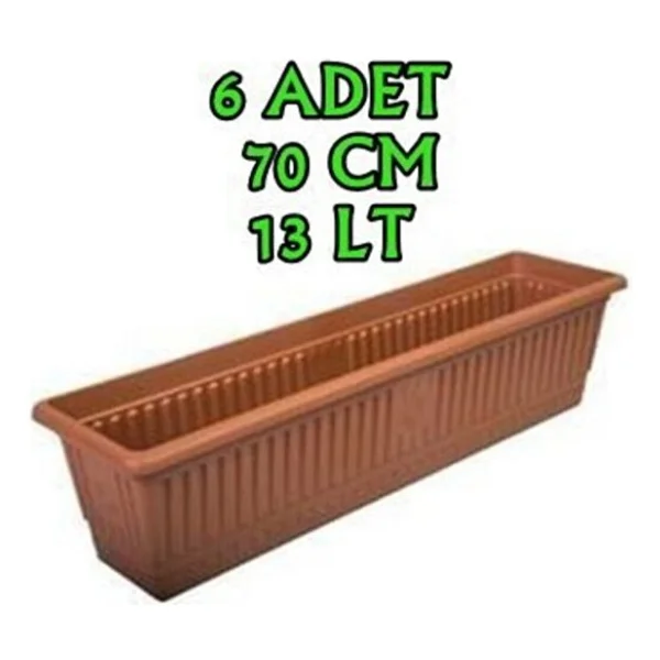 Hak Plastik 6 Adet Balkon Saksı Büyük Boy 13 Lt 70cm Büyük Boy - Görsel 2