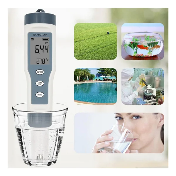 Hubstein Tds 3 In 1 Ph Sıcaklık Tds Ölçer Led'li Sıcaklık Göstergeli Su Test Cihazı 3ın1 Tds Ph Sıcaklık Ölçer - Görsel 2