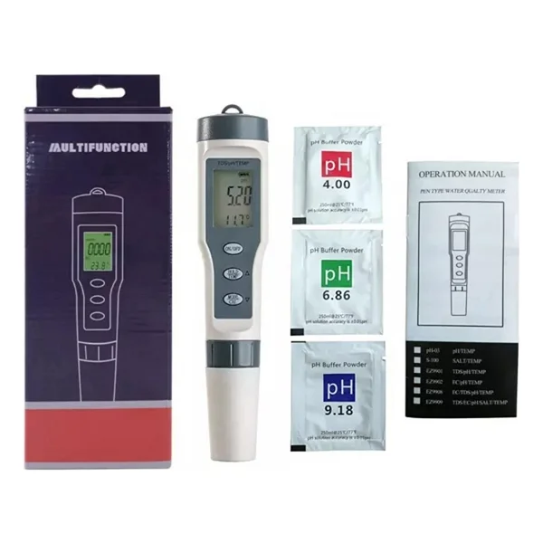 Hubstein Tds 3 In 1 Ph Sıcaklık Tds Ölçer Led'li Sıcaklık Göstergeli Su Test Cihazı 3ın1 Tds Ph Sıcaklık Ölçer - Görsel 3