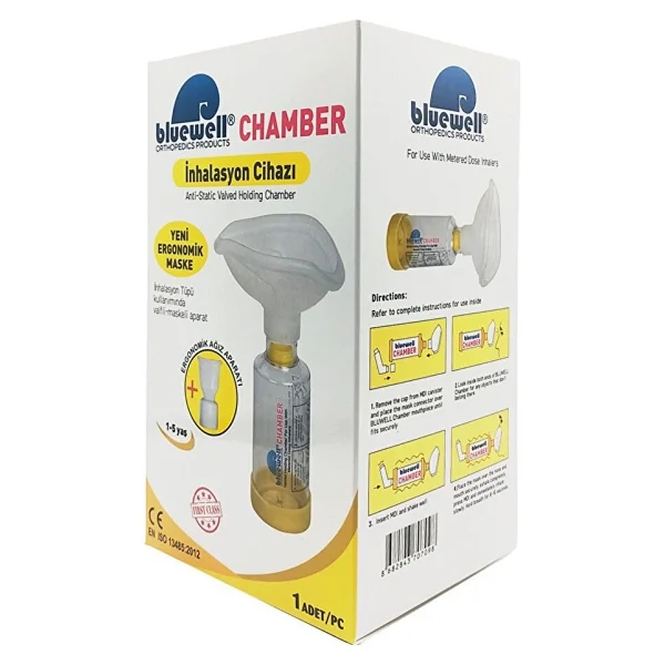Bluewell Aerochamber İnhalasyon Cihazı Sarı 1 - 5 Yaş - Görsel 3