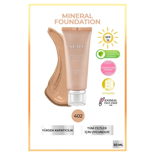 Note Mineral Spf 15 402 35 Ml Likit Fondöten - Görsel 3