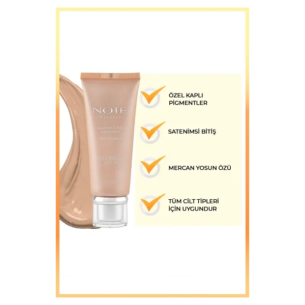 Note Mineral Spf 15 402 35 Ml Likit Fondöten - Görsel 5