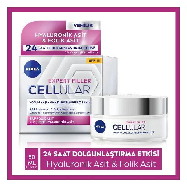 Nivea Cellular Expert Filler Yoğun Yaşlanma Karşıtı 15 Faktör Gündüz Kremi 50 Ml - Görsel 2