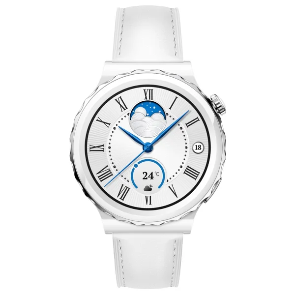 Huawei Watch Gt 3 Pro 43mm Seramik Kasa Ve Beyaz Deri Kayış Akıllı Saat - Görsel 3